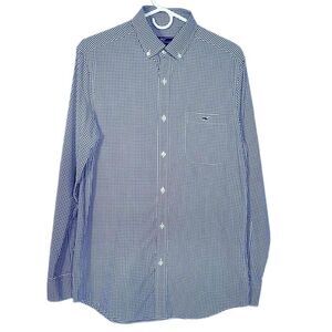 Vineyard Vines Performance Classic Fit Tucked Shirt Blue & White Check Size M